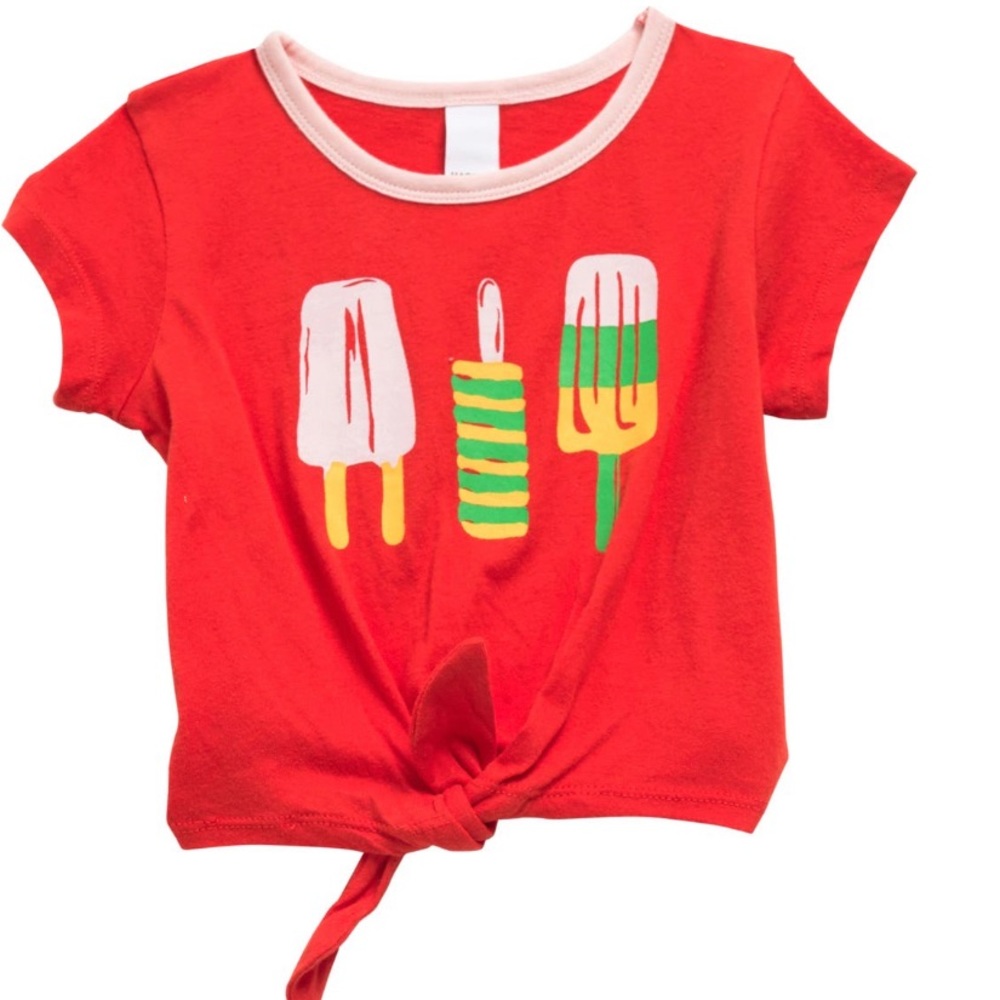 Harper canyon Summer Popsicle tee- front tie graphic tee 8Y NWT